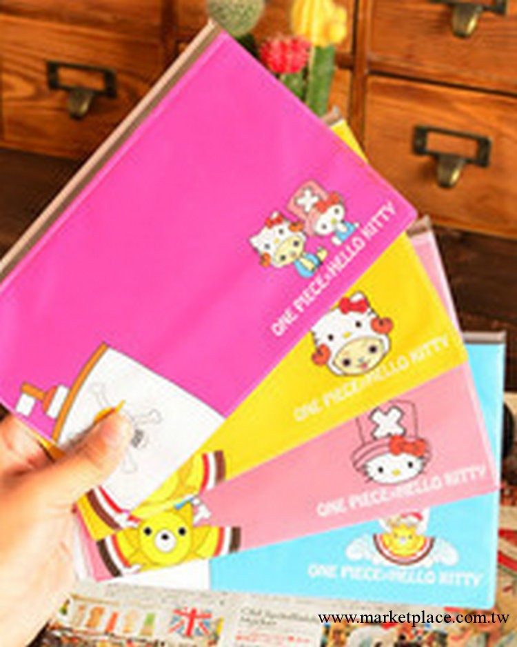 韓國創意文具 Hello Kitty 海賊王 喬巴 筆袋 票據收納袋工廠,批發,進口,代購