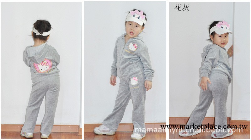 春秋款 女童天鵝絨套裝 休閑運動童套裝 hello kitty套裝 509#工廠,批發,進口,代購