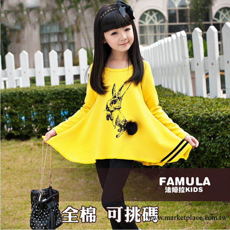 童裝兒童新款秋款T恤 2013女童長袖T恤韓版寬松兒童T恤大童w058工廠,批發,進口,代購