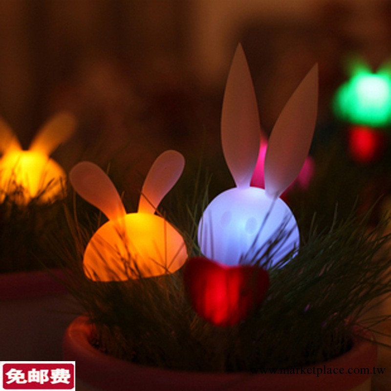 正品月光兔小夜燈 真草種植燈具 綠化桌面種草白色情人節禮品禮物工廠,批發,進口,代購