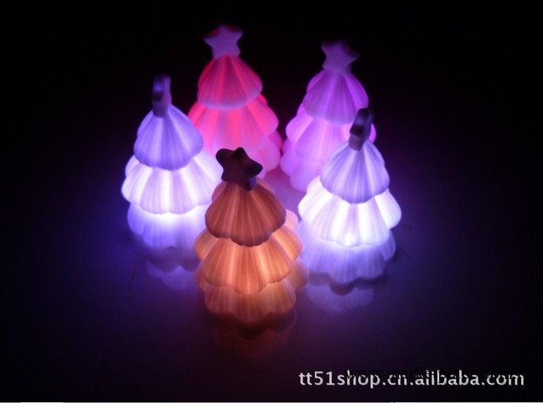 聖誕樹七彩小夜燈 led小夜燈 發光聖誕樹創意燈具工廠,批發,進口,代購