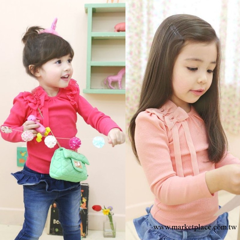 廣東產地OVBABY 2013新款童裝秋裝 女童純棉長袖 蝴蝶結 廠傢直銷工廠,批發,進口,代購
