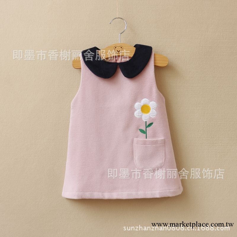外貿童裝 秋季新款女童背心連衣裙 韓版女童羊絨無袖連衣裙 1769工廠,批發,進口,代購