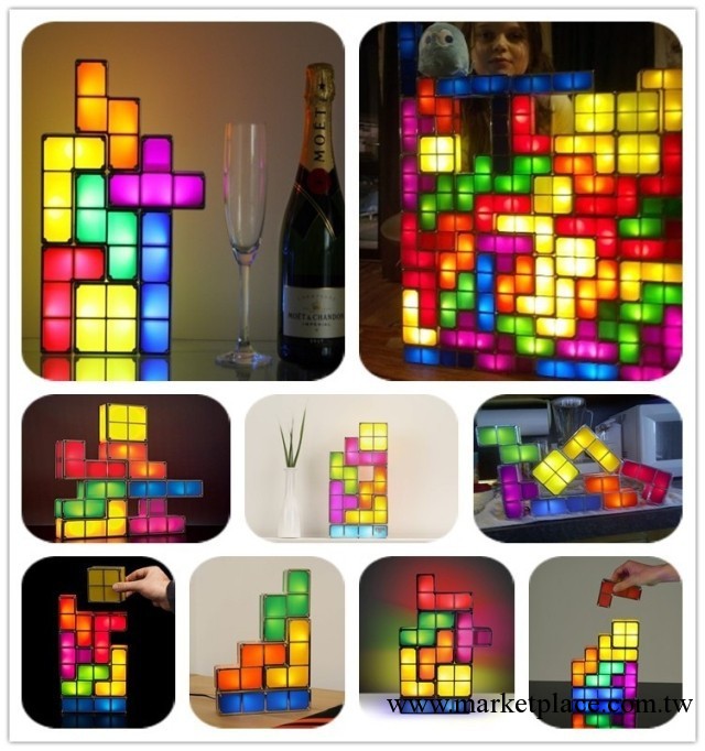 創意燈具 正品Tetris Light 俄羅斯方塊燈 立體拼圖拼版燈 小夜燈工廠,批發,進口,代購