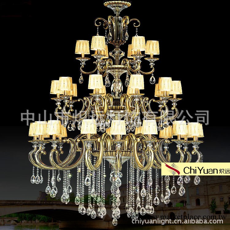 古鎮燈飾廠傢 供應歐式酒店大堂別墅水晶吊燈 承接酒店工程燈具工廠,批發,進口,代購