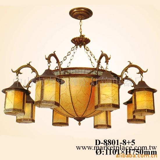 羊皮吊燈、古典燈飾 燈飾廠傢直銷燈具 D-8801-8+5 客廳燈具工廠,批發,進口,代購