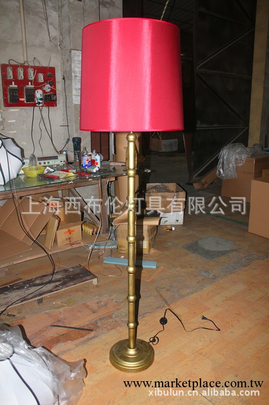 上海西佈倫紅色羊皮紙落地燈，酒店工程樣板房燈具，定制銅藝燈具工廠,批發,進口,代購