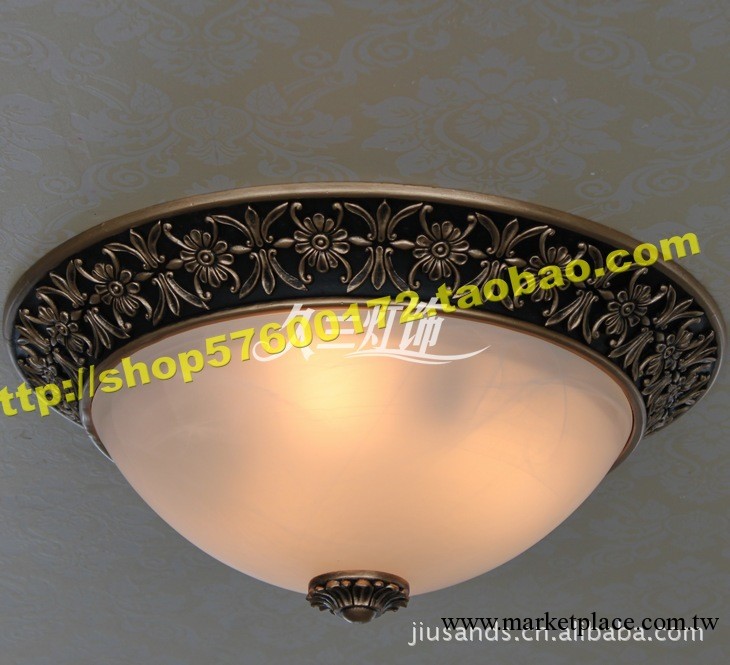 吸頂燈 客廳吊頂燈 歐式樹脂臥室陽臺玻璃古鎮燈飾燈具復古吸頂工廠,批發,進口,代購