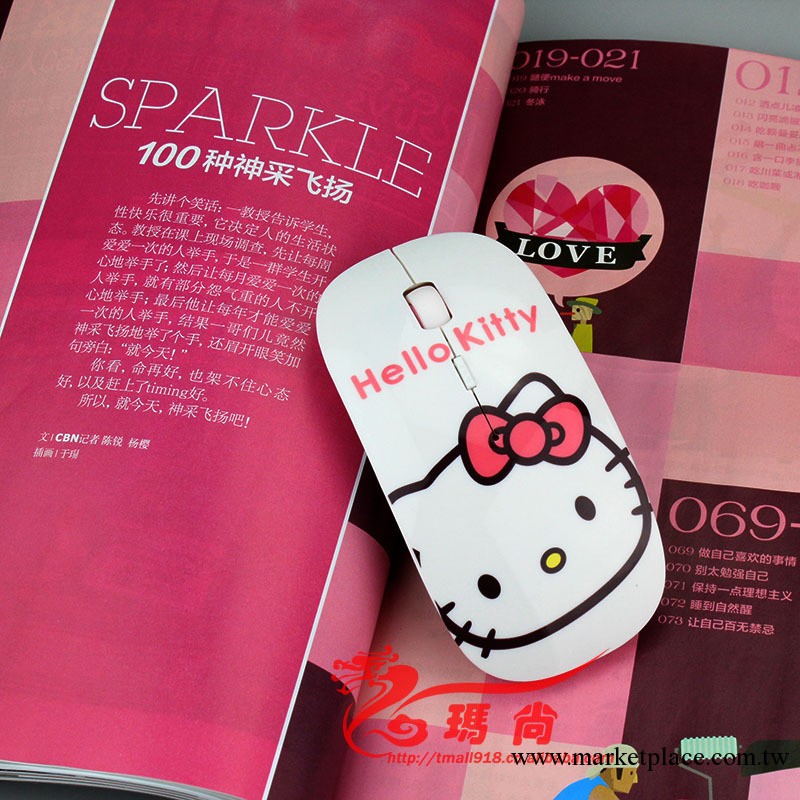 新款 凱蒂貓hello kitty 無線鼠標 可愛KT鼠標 卡通鼠標工廠,批發,進口,代購