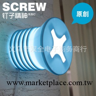 原創 釘子精神創意燈具 氛圍燈掛墻臺面兩用 傢居燈飾-明亮藍工廠,批發,進口,代購