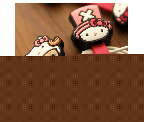 可愛Hello kitty海賊王喬巴釘扣式耳機繞線器 按扣式集線器工廠,批發,進口,代購