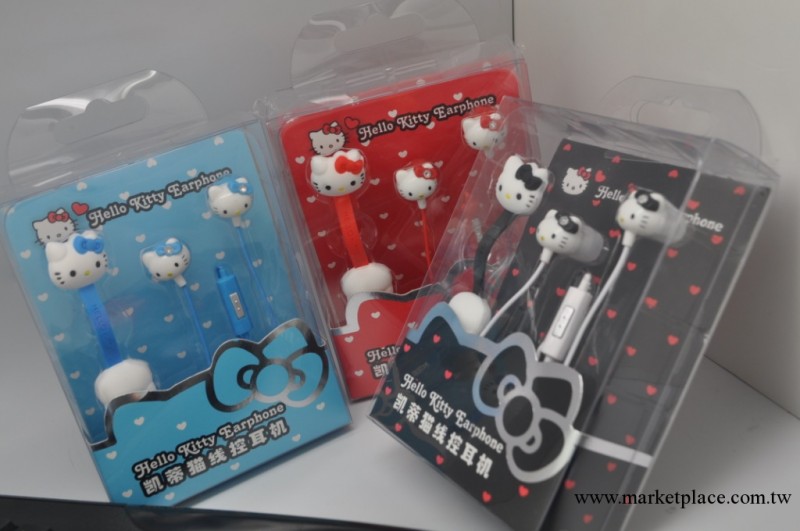 HELLO KITTY凱蒂貓線控耳機 迷你卡通帶嘜小耳塞 可接聽 手機適用工廠,批發,進口,代購