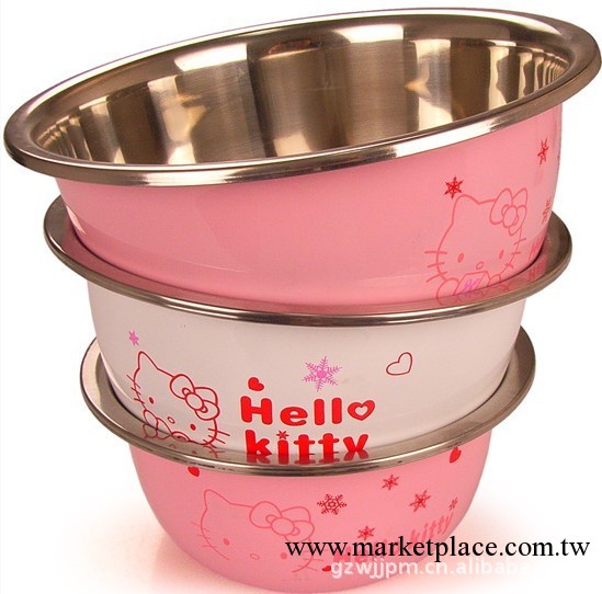 hello kitty水果盆菜湯飯盆 不銹鋼食物盆 傢居不銹鋼日用制品工廠,批發,進口,代購