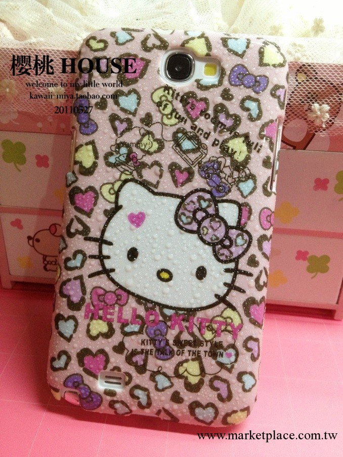 三星 Galaxy note2 Hello kitty N7100手機殼 水滴殼 可愛水珠殼工廠,批發,進口,代購