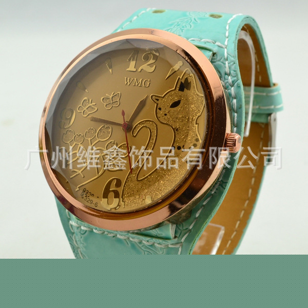 供應禮品手表 外貿hello Kitty貓皮帶表 時尚手表批發B030469305a工廠,批發,進口,代購