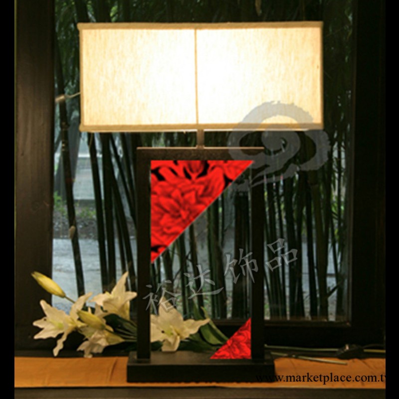 供應田園臺燈臥室節能燈中國紅紅妝燈具奢華藝術雕花燈飾工廠,批發,進口,代購