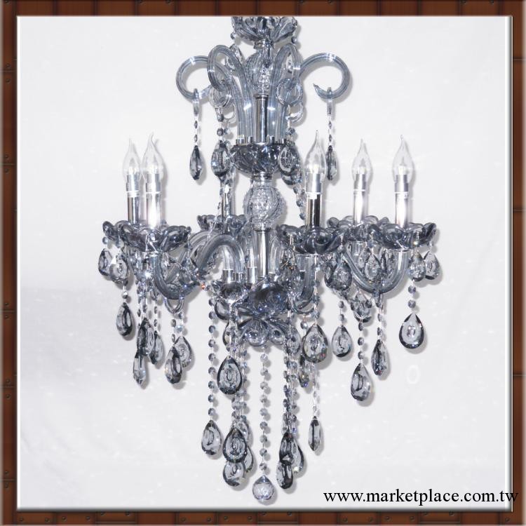 LED水晶吊燈 蠟燭燈 傢居燈具 6頭水藍色歐式現代水晶燈 廠價直銷工廠,批發,進口,代購
