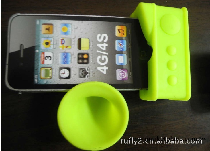 iphone 4s 復古 矽膠揚聲器 矽膠喇叭 Retro Horn stand speaker工廠,批發,進口,代購