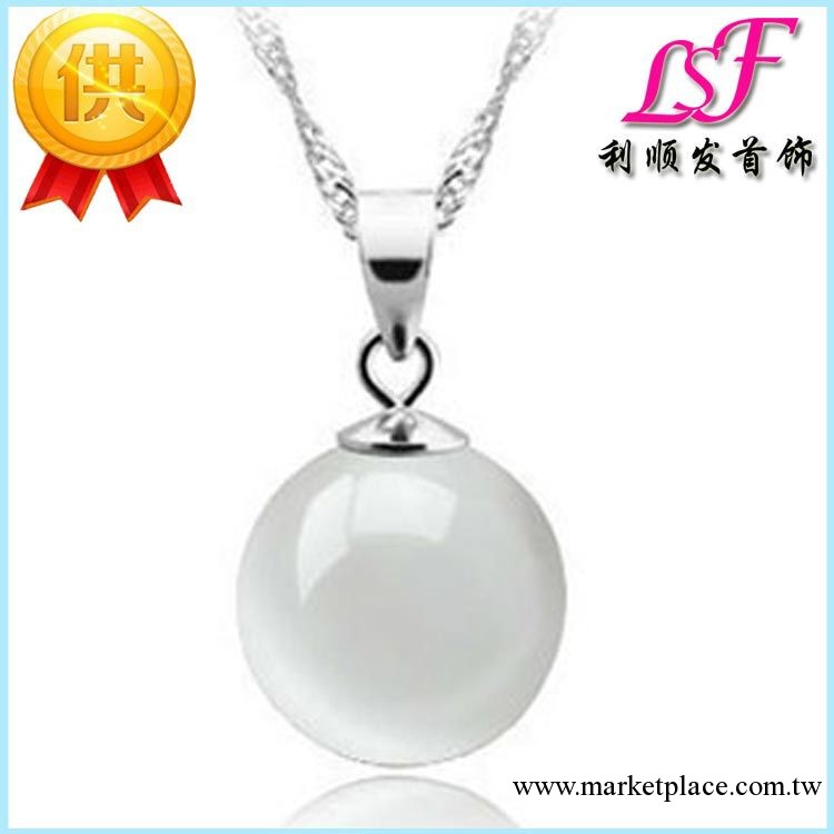 飾品批發 M06 圓珠吊墜 925純銀 項鏈 貓眼石 吊墜 廠傢現貨工廠,批發,進口,代購