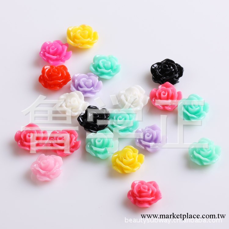 多色約10mm美甲樹脂花3D飾品不帶鉆水晶琉璃花工廠,批發,進口,代購
