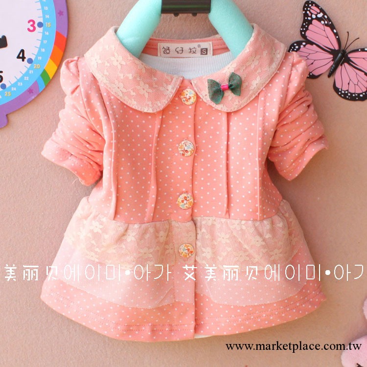 2013春裝上新 品牌童裝 韓版女童娃娃領長袖開衫syl 1-3歲工廠,批發,進口,代購