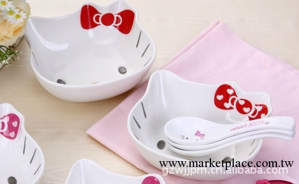 【2款】Hello kitty  日用陶瓷碗套裝餐具批發 卡通餐具套裝批發工廠,批發,進口,代購