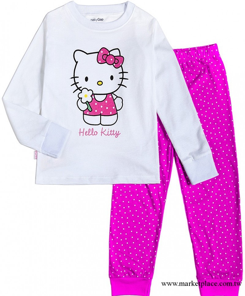 原單卡通圖案hello kitty童裝傢居服 gap兒童睡衣工廠,批發,進口,代購