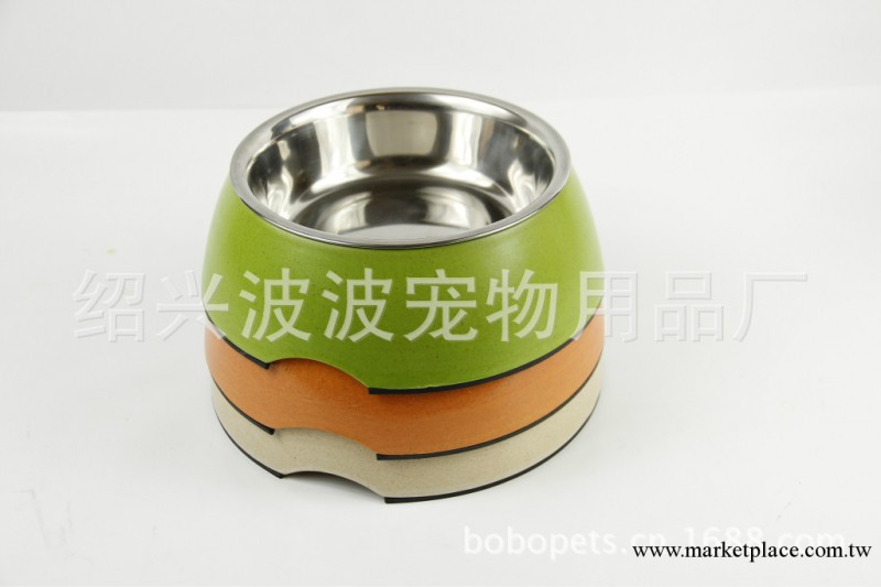 波波BOBO 環保竹纖維狗碗 竹粉碗帶不銹鋼 狗狗食盆 寵物用品工廠,批發,進口,代購