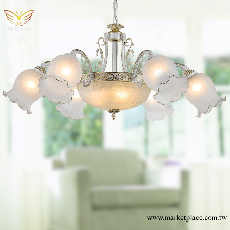 歐式現代吊燈美式客廳臥室燈具燈飾批發生產古鎮廠傢玻璃大燈9010工廠,批發,進口,代購