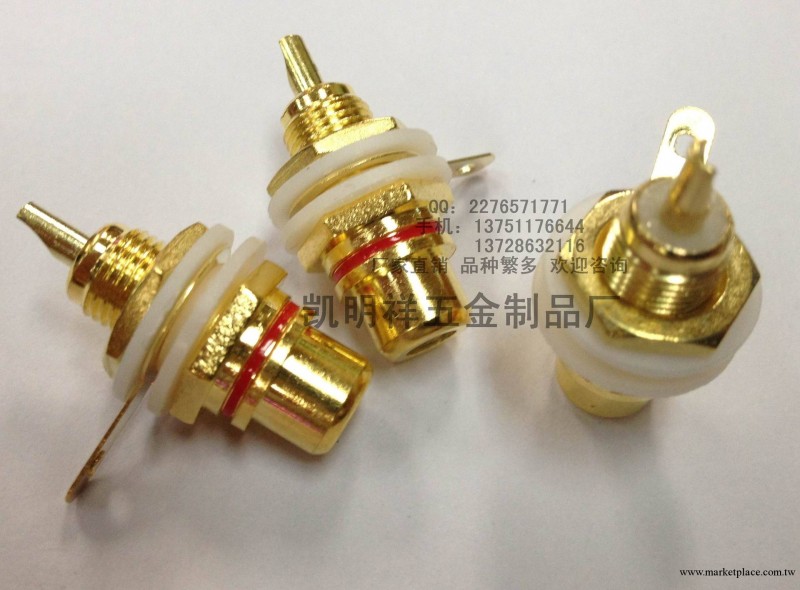 【廠傢直銷】六角蓮花接線座 鋅合金鍍金 高品質連接器接線柱工廠,批發,進口,代購