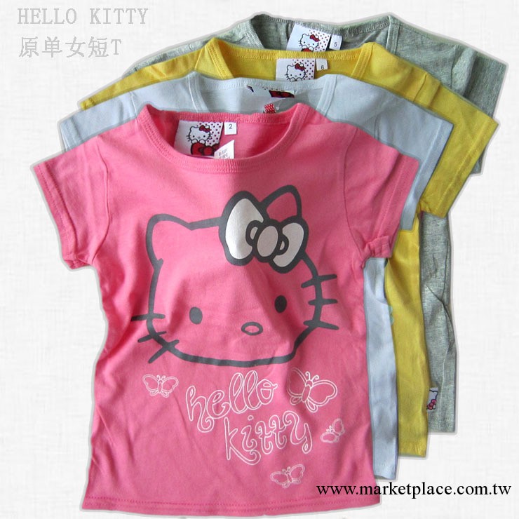 251-清倉特價 外貿童裝 HELLO KITTY 原單女童可愛短袖T恤純棉工廠,批發,進口,代購