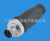 專業生產M12接插頭，M12連接器-4針不帶電纜直頭工廠,批發,進口,代購