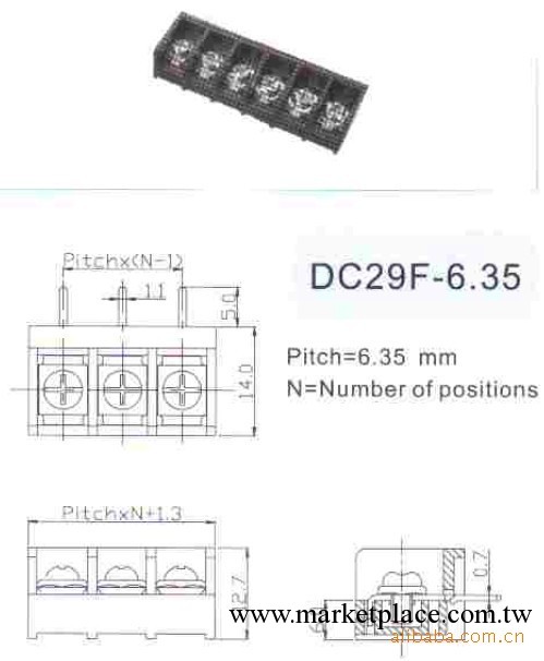 DC29F-6.35MM柵欄連接器工廠,批發,進口,代購