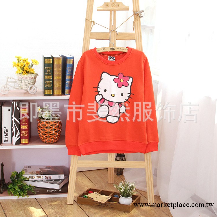 秋季女裝新款 寬松卡通hello kitty連帽衛衣批發女式圓領毛圈外套工廠,批發,進口,代購