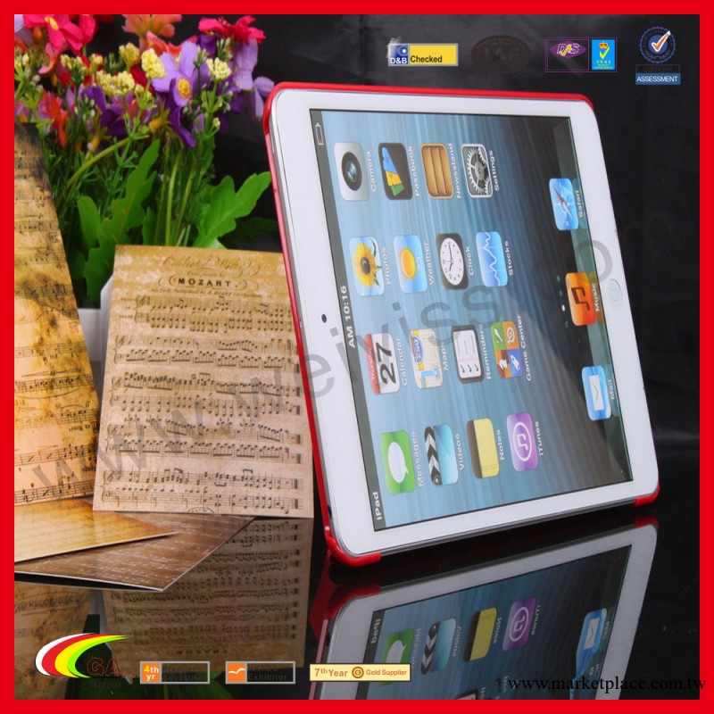ipad二折皮套蘋果iPad mini保護殼 支架荔枝紋皮套 超薄休眠工廠,批發,進口,代購
