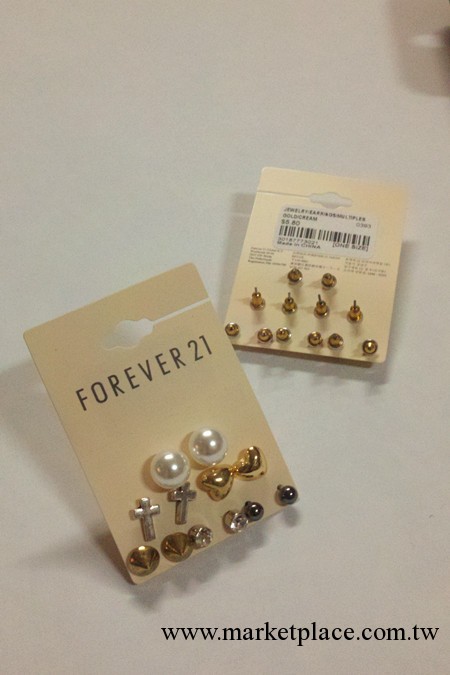 歐美外貿飾品 F21出口朋克風forever21簡約男女情侶百搭耳釘組工廠,批發,進口,代購