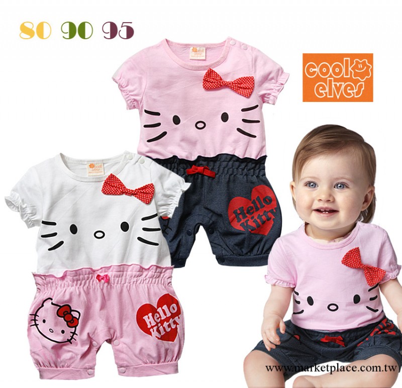 批發造型哈衣 夏款女童hello kitty哈衣愛心短袖哈衣 批31*6 x482工廠,批發,進口,代購