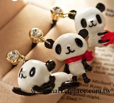 C1317 超萌 iphone 可愛卡通 三隻小熊貓防塵塞 精致手機飾品工廠,批發,進口,代購