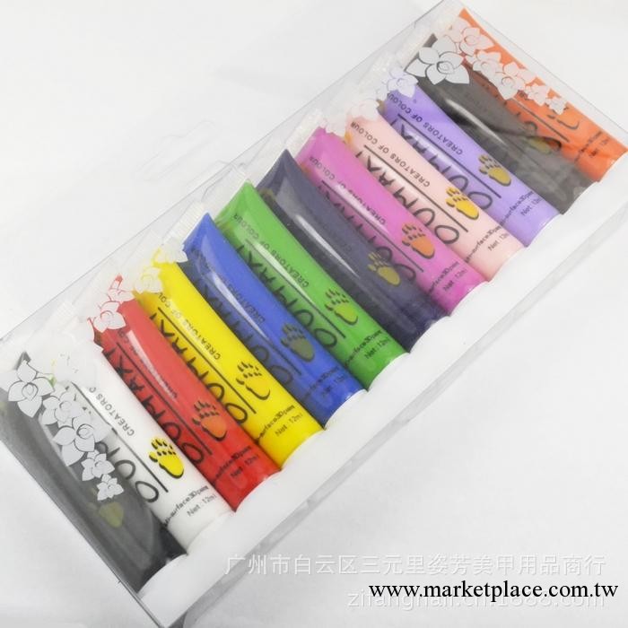 美甲顏料12色套裝 美甲彩繪丙烯原料 指甲畫花畫畫 美甲用品批發工廠,批發,進口,代購