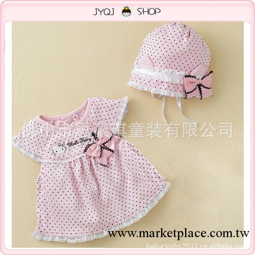 Hello Kitty可愛粉色公主裙+帽二件套 童裙 嬰兒裙 外貿童裝工廠,批發,進口,代購
