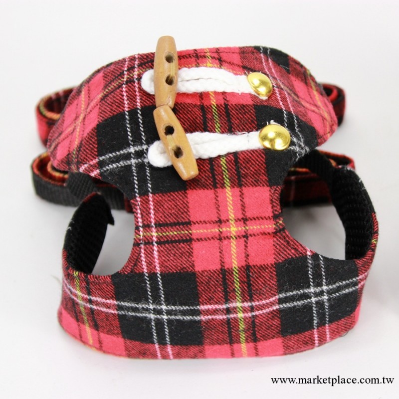 寵物狗服裝用品批發 狗狗新款胸背批發專賣 petstyle格子胸背批發工廠,批發,進口,代購