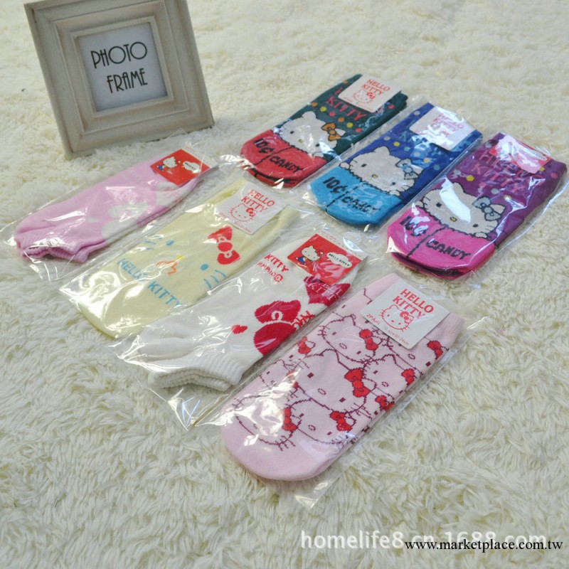 8月新款 專櫃正品hello kitty超可愛卡通船襪 直板襪 全棉女襪工廠,批發,進口,代購