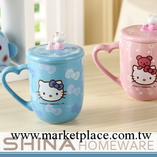 批發情侶對杯 Hello Kitty凱蒂貓帶蓋陶瓷杯子 水杯 卡通馬克杯工廠,批發,進口,代購