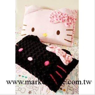 日單hello kitty 玫瑰絨粉色豹紋立體蝴蝶結枕頭套枕套工廠,批發,進口,代購