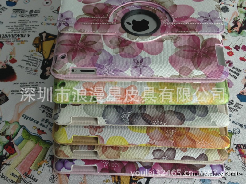 IPAD 保護套 ipad4旋轉 幸福花皮套工廠,批發,進口,代購