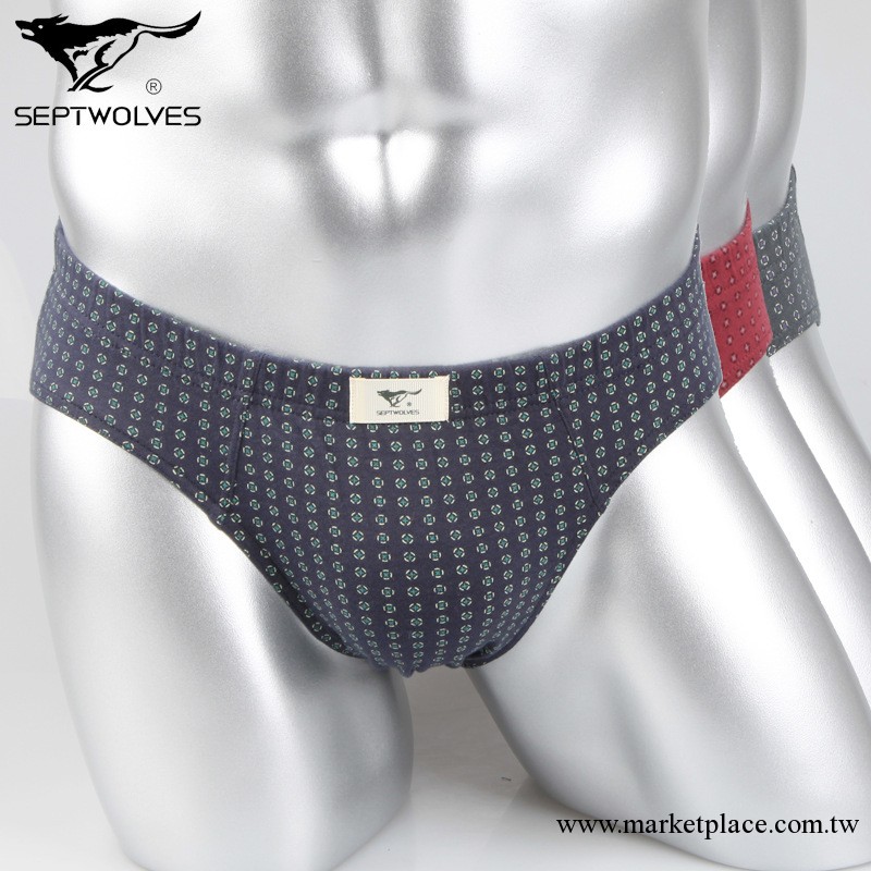 七匹狼內褲 男士內褲 內褲男 三角褲 三角內褲 全棉 純棉 印花工廠,批發,進口,代購