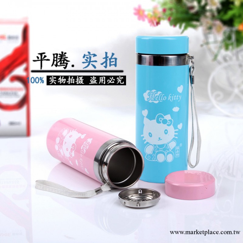 733 卡通杯hello kitty雙層無縫保溫杯 不銹鋼密封防漏 保溫杯子工廠,批發,進口,代購