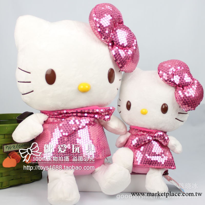 出口日本正版hello kitty閃片圍巾和蝴蝶結公仔玩偶工廠,批發,進口,代購
