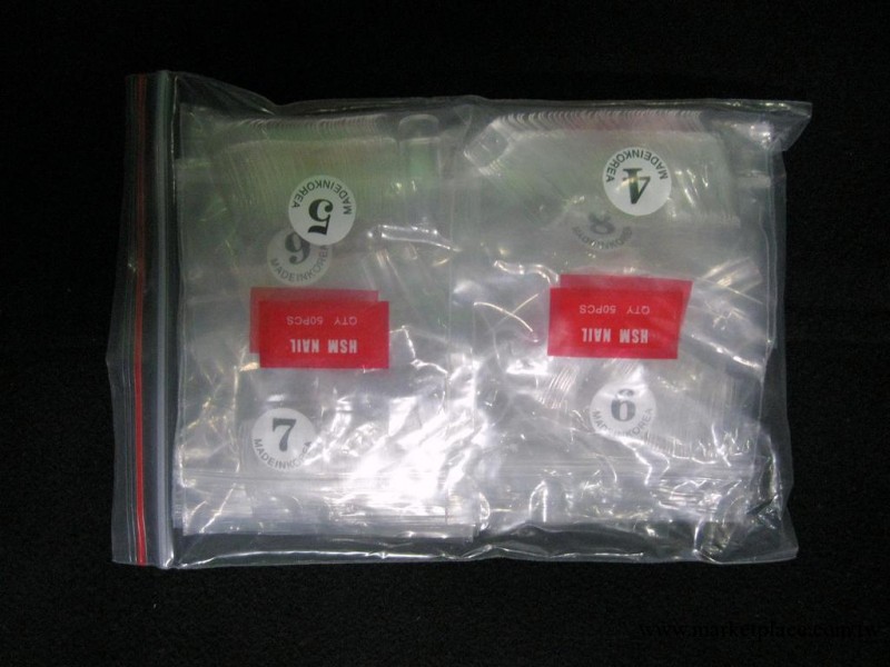 美甲批發 透明甲片全貼假甲片南韓紅標500片工廠,批發,進口,代購