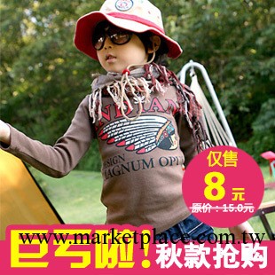 CF2-15【清貨】童秋裝 兒童印第安人圖長袖T恤 童T恤 童裝工廠,批發,進口,代購